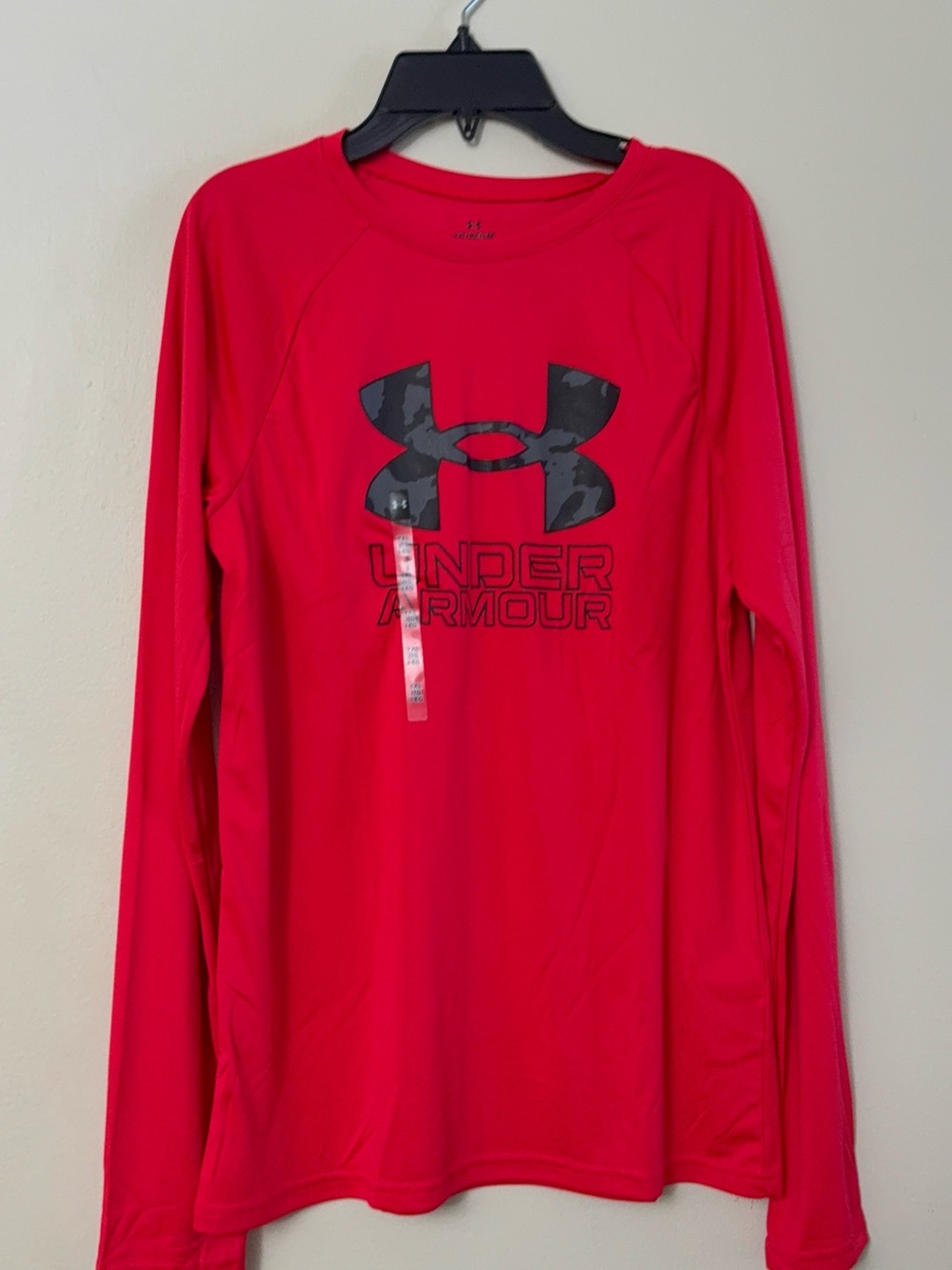 Under Armour Kids Long Sleeve Athletic Tee - Red with Black Logo